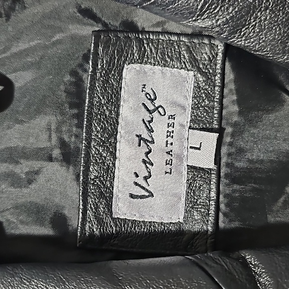 Vintage Leather Jacket Black Size Large - Picture 4 of 5